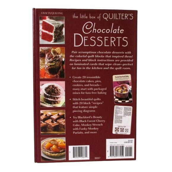 The Little Box Of Quilter's Chocolate Desserts Recipe Cards - Quilter Gift - Picture 2 of 3